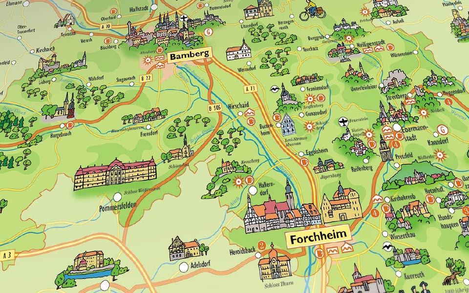 2-2 Illustrierte Karte Forchheim Bamberg